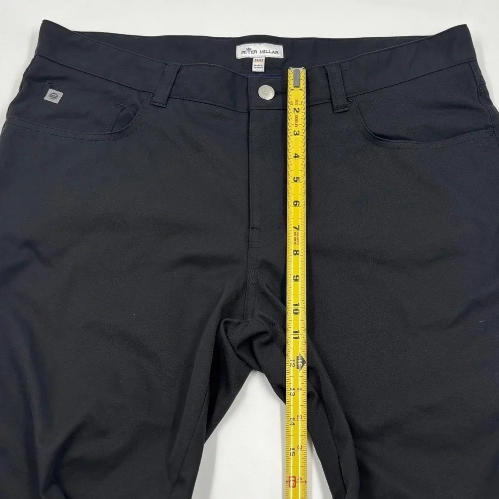 Peter Millar Men's 35/32 Performance Black 5-Pocket Golf Polyester Pants